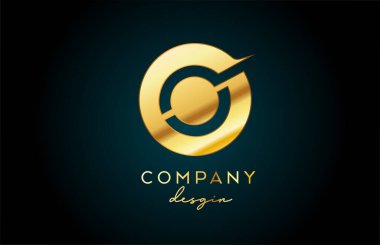 Daire dizaynlı Gold O alfabe harfi simgesi. Şirket ve iş için altın yaratıcı şablon