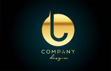 Daire dizaynlı altın U harfi logo simgesi. Şirket ve iş için altın yaratıcı şablon