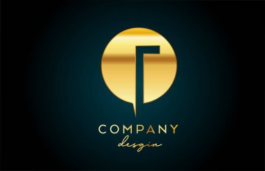 Daire dizaynlı altın harfli logo simgesi. Şirket ve iş için altın yaratıcı şablon