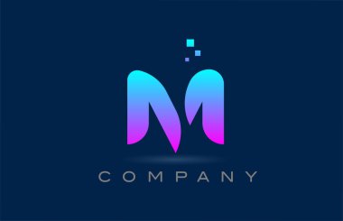 Pembe mavi alfabe harfi logo ikonu tasarımı. Şirket ve noktalı iş için yaratıcı şablon