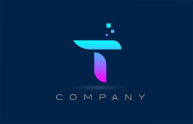 Pembe mavi alfabe harfi logo ikonu tasarımı. Şirket ve noktalı iş için yaratıcı şablon