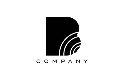 siyah ve beyaz geometrik B alfabe harfi logo ikonu tasarımı. Şirket ve çizgileri olan iş için yaratıcı şablon