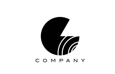 siyah ve beyaz geometrik G alfabe harfli simge tasarımı. Şirket ve çizgileri olan iş için yaratıcı şablon