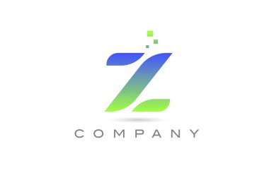 Z yeşil alfabe harfi logo simgesi. Şirket ve iş dünyası için yaratıcı tasarım şablonu