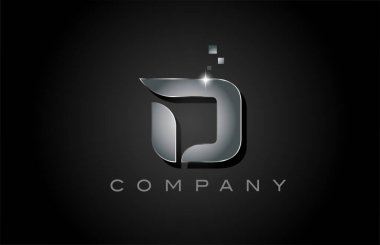 Pembe D alfabe harfi logo ikonu tasarımı. Noktalı iş için yaratıcı şablon