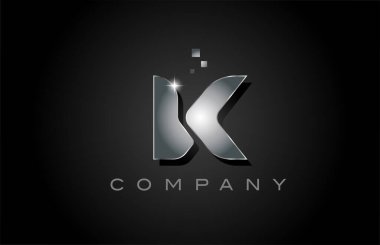 Pembe K alfabesi harf simgesi tasarımı. Noktalı iş için yaratıcı şablon