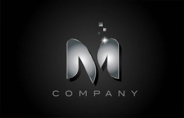 Pembe M alfabe harfi logo ikonu tasarımı. Noktalı iş için yaratıcı şablon