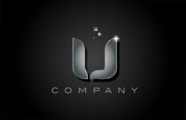 Pembe U alfabesi harfi logo ikonu tasarımı. Noktalı iş için yaratıcı şablon