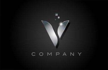 Pembe V alfabe harfi logo ikonu tasarımı. Noktalı iş için yaratıcı şablon