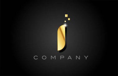 Metal altın alfabe harf simgesi tasarımı. Noktalı iş için yaratıcı şablon