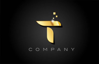 Metal altın harfli alfabe simge tasarımı. Noktalı iş için yaratıcı şablon