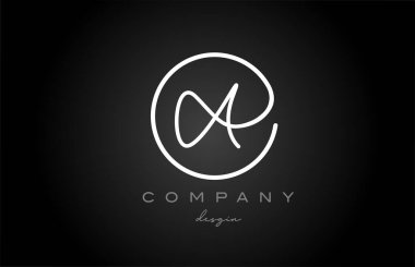 siyah ve beyaz alfabe harfli simge tasarımı. İş ve şirket için el yazısı yaratıcı şablon