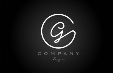 siyah ve beyaz G alfabe harfleri simge tasarımı. İş ve şirket için el yazısı yaratıcı şablon