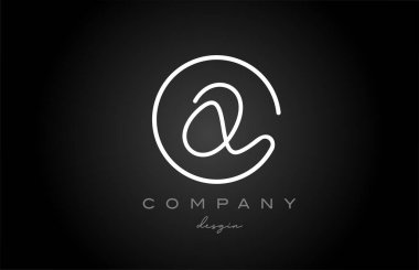 Siyah ve beyaz alfabe harfleri simge tasarımı. İş ve şirket için el yazısı yaratıcı şablon