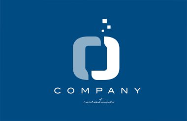 O alfabe harfi logo simgesi tasarımı. Şirket ve iş için mavi beyaz yaratıcı şablon