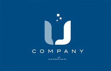 U alfabesi harfi logo simgesi tasarımı. Şirket ve iş için mavi beyaz yaratıcı şablon
