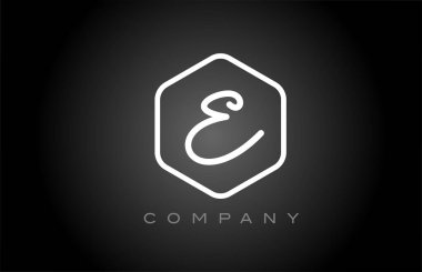 Alfabedeki siyah-beyaz E alfabe harfi logo ikonu tasarımı. İş ve şirket için yaratıcı şablon