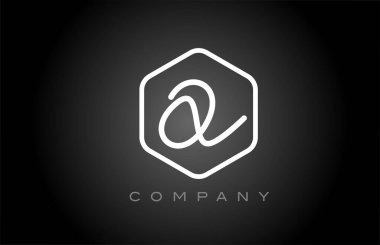 Altıgen siyah ve beyaz alfabe harfi logo ikonu tasarımı. İş ve şirket için yaratıcı şablon