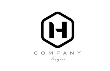 siyah ve beyaz alfabe harfi logo simgesi tasarımlı altıgen. Şirket ve iş için yaratıcı şablon