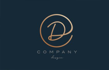 Kahverengi, D alfabesi harfi simge tasarımına katıldı. İş ve şirket için el yazısı bağlantılı yaratıcı şablon