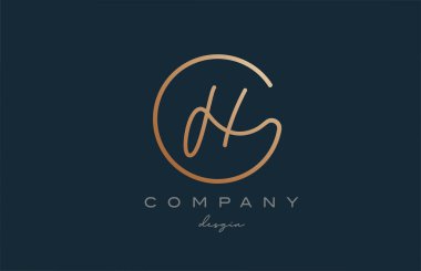 Kahverengi, H alfabesi harfi simge tasarımına katıldı. İş ve şirket için el yazısı bağlantılı yaratıcı şablon