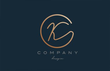 Kahverengi, K alfabesi harfi simge tasarımına katıldı. İş ve şirket için el yazısı bağlantılı yaratıcı şablon