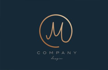 Kahverengi, M alfabesi harfi logo simgesi tasarımına katıldı. İş ve şirket için el yazısı bağlantılı yaratıcı şablon