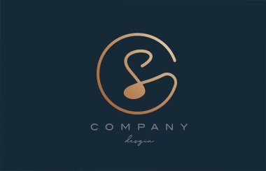 Kahverengi, S alfabesi harfi simge tasarımına katıldı. İş ve şirket için el yazısı bağlantılı yaratıcı şablon