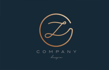 Kahverengi Z alfabesi harfi simge tasarımına katıldı. İş ve şirket için el yazısı bağlantılı yaratıcı şablon