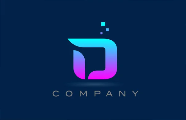 Rose Bleu Lettre Alphabet Logo Icône Design Modèle Créatif Pour — Image vectorielle