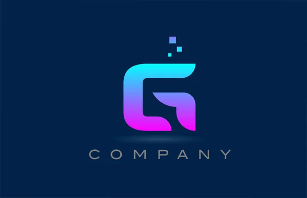 Pink Blue Alphabet Letter Logo Icon Design Creative Template Company — Stock Vector