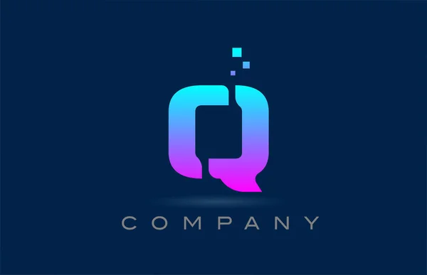 Roze Blauwe Alfabet Letter Logo Pictogram Ontwerp Creatieve Template Voor — Stockvector