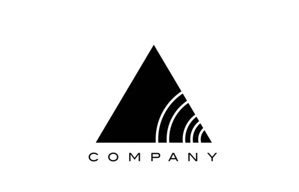 Noir Blanc Géométrique Une Lettre Alphabet Logo Icône Design Modèle — Image vectorielle