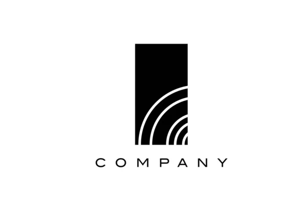 Preto Branco Geométrico Alfabeto Letra Logotipo Ícone Design Modelo Criativo — Vetor de Stock