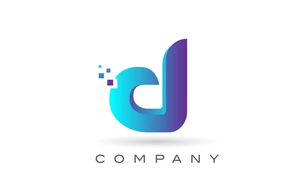 Desenho Logotipo Letra Alfabeto Ponto Azul Modelo Ícone Criativo Para — Vetor de Stock