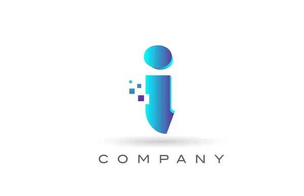 Lettre Alphabet Point Bleu Logo Design Modèle Icône Créative Pour — Image vectorielle