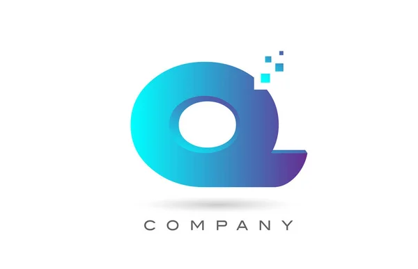 Blauwe Stip Alfabet Letter Logo Ontwerp Creatief Icoon Sjabloon Voor — Stockvector