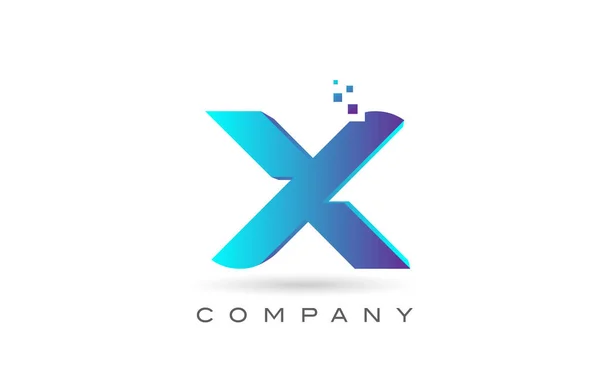 X蓝点字母标识设计 企业和公司的创意图标模板 — 图库矢量图片