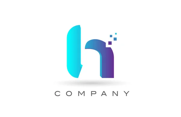 Alphabet Lettre Logo Icône Design Avec Point Bleu Modèle Créatif — Image vectorielle