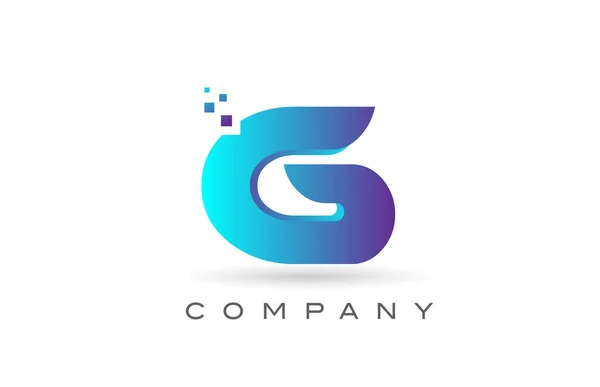 Logo Huruf Huruf Desain Ikon Dengan Titik Biru Templat Kreatif - Stok Vektor