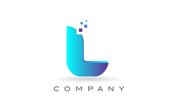 Mavi Noktalı Alfabesi Harfi Logo Tasarımı Şirket Için Yaratıcı Şablon — Stok Vektör