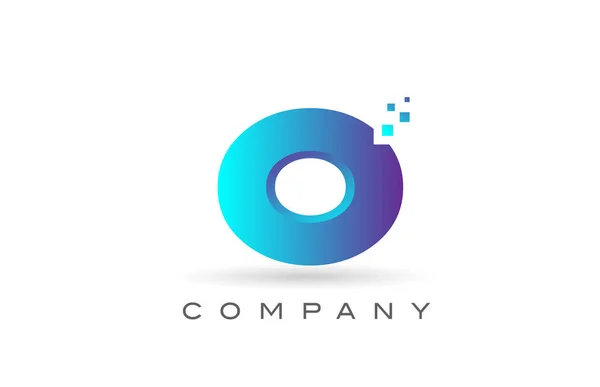 Huruf Alfabet Desain Ikon Logo Dengan Titik Biru Templat Kreatif - Stok Vektor