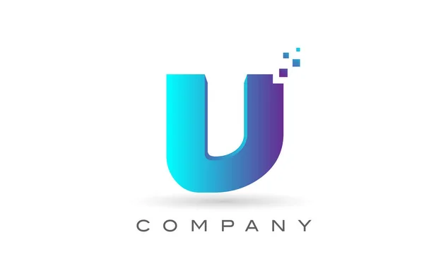 Desain Logo Huruf Alfabet Dengan Titik Biru Templat Kreatif Bagi - Stok Vektor