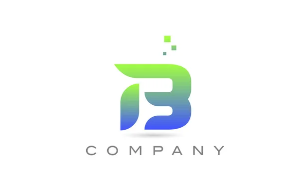 B緑のアルファベットの文字のロゴアイコン 会社とビジネスのための創造的なデザインテンプレート — ストックベクタ