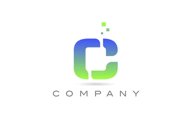 Icono Letra Alfabeto Verde Logotipo Plantilla Diseño Creativo Para Empresa — Vector de stock