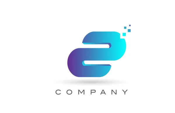 Logo Huruf Alphabet Desain Ikon Dengan Titik Biru Templat Kreatif - Stok Vektor