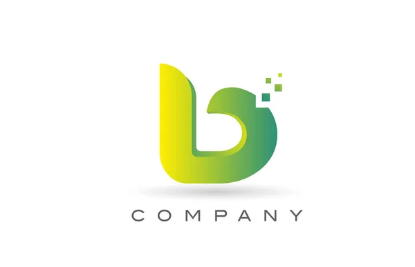 緑のドットでB文字のロゴアイコンのデザイン ビジネスと会社のための創造的なテンプレート — ストックベクタ