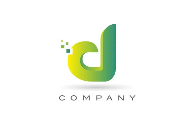 Alphabet Letter Logo Icon Design Green Dot Creative Template Business — Stock Vector