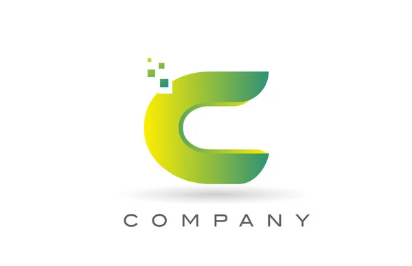 Logo Alfabetu Projekt Ikony Zieloną Kropką Kreatywny Szablon Dla Biznesu — Wektor stockowy