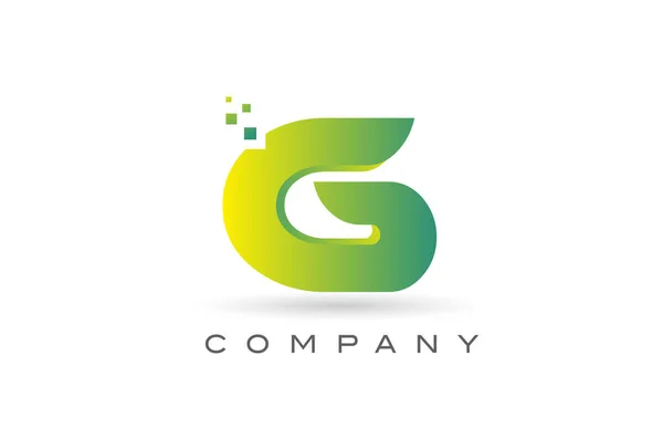 Alfabetet Bokstav Logotyp Ikon Design Med Grön Prick Kreativ Mall — Stock vektor